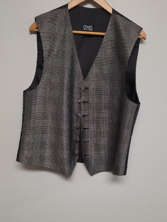 Chaps Other - Chaps Men's Black & Gray Glen Plaid Vest